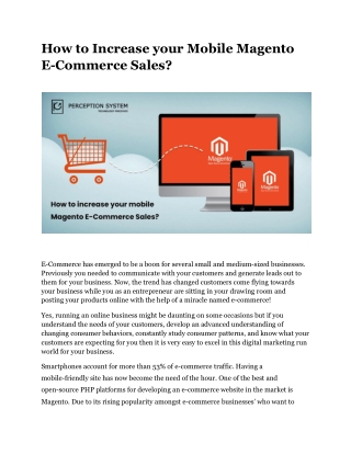 how to increase your mobile magento e commerce