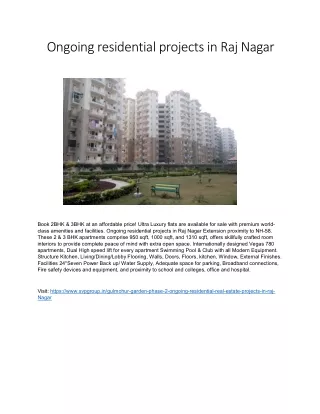 ongoing residential projects in raj nagar