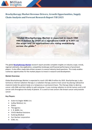 brachytherapy market revenue drivers growth