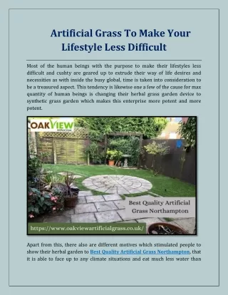 artificial grass to make your lifestyle less