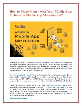 how to make money with your mobile app a guide