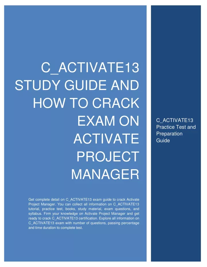 c activate13 study guide and how to crack exam