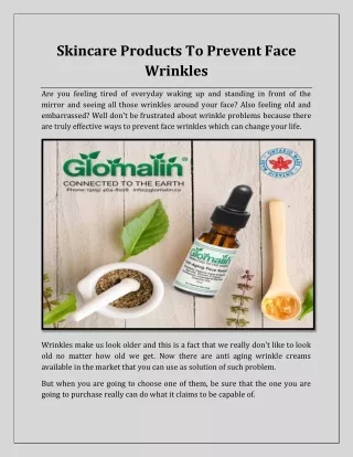 Skincare Products To Prevent Face Wrinkles