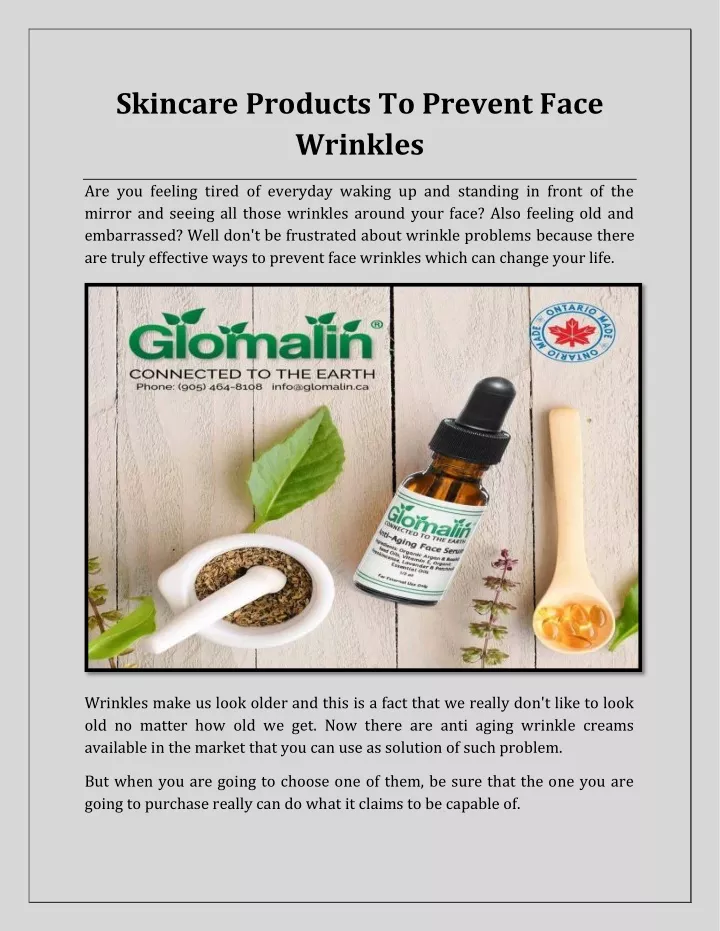 skincare products to prevent face wrinkles