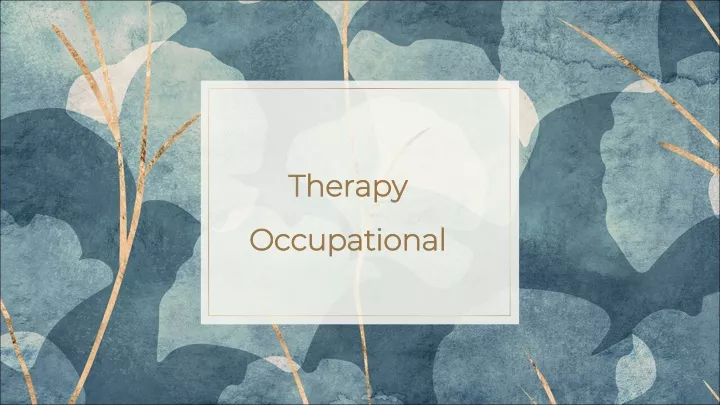therapy occupational