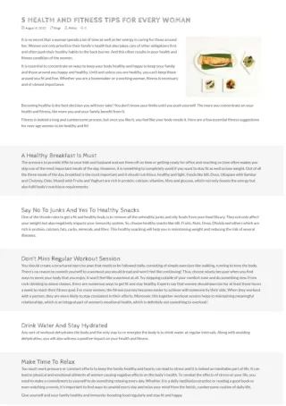 Fitness Tips for Women by Rishta Foods