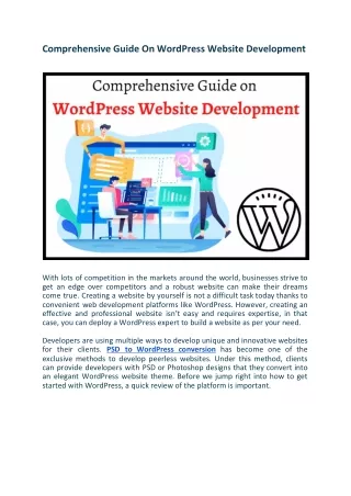 Comprehensive Guide On WordPress Website Development