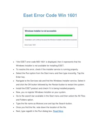 eset error code win 1601