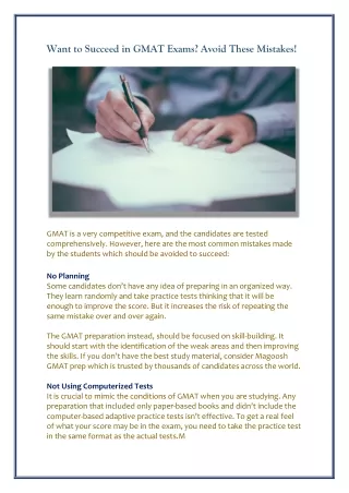 want to succeed in gmat exams avoid these mistakes