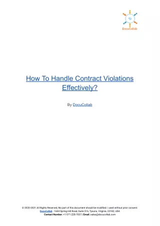 how to handle contract violations effectively