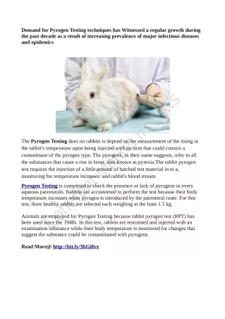 demand for pyrogen testing techniques