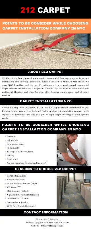 points to be consider while choosing carpet