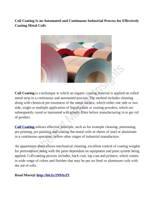 coil coating is an automated and continuous