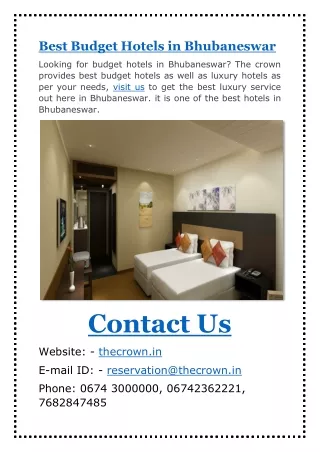Best Budget Hotels in Bhubaneswar | The Crown