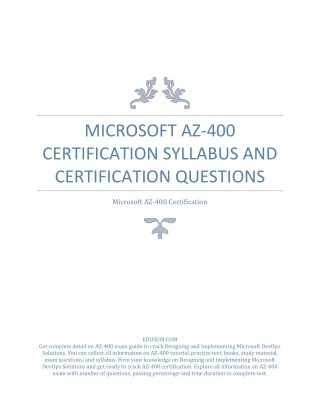 Microsoft AZ-400 Certification Syllabus and Certification Questions