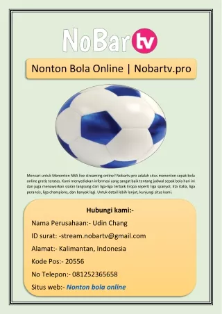 Nonton Bola Online | Nobartv.pro