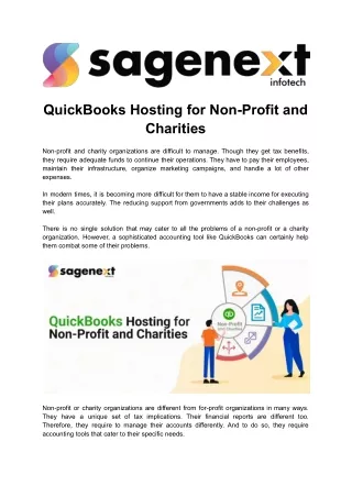 QuickBooks Hosting for Non-Profit and Charities