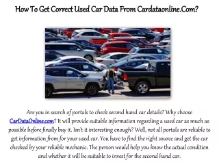 How To Get Correct Used Car Data From Cardataonline.Com?