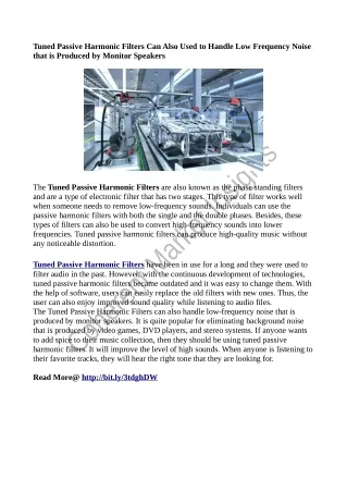 tuned passive harmonic filters can also used