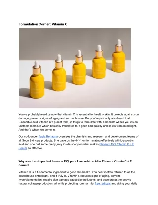 formulation corner vitamin c