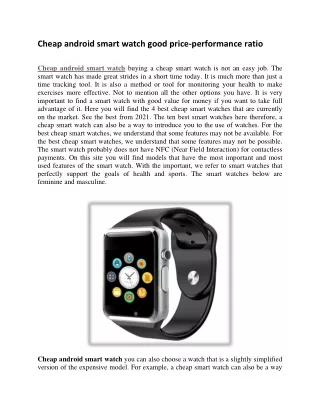 cheap android smart watch good price performance