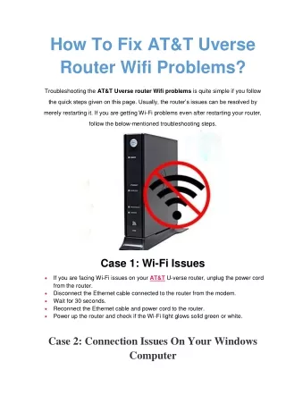 how to fix at t uverse router wifi problems