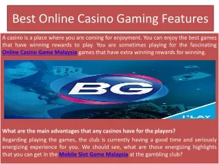 Best Online Casino Gaming Features