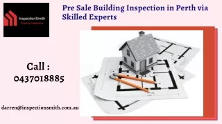 Offering Top Class Pre Sale Building Inspection in Perth