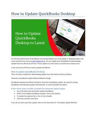 how to update quickbooks desktop