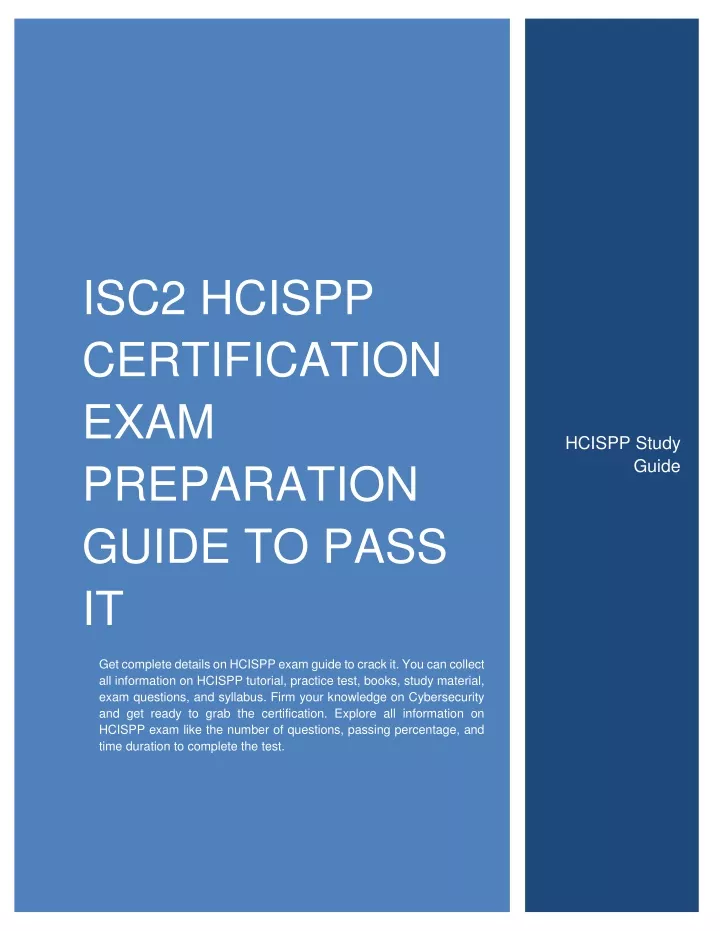 isc2 hcispp certification exam preparation guide