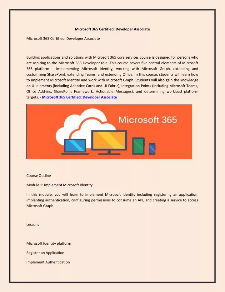 microsoft 365 certified developer associate