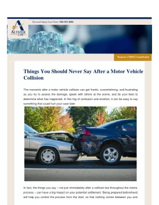 Things You Should Never Say After a Motor Vehicle Collision