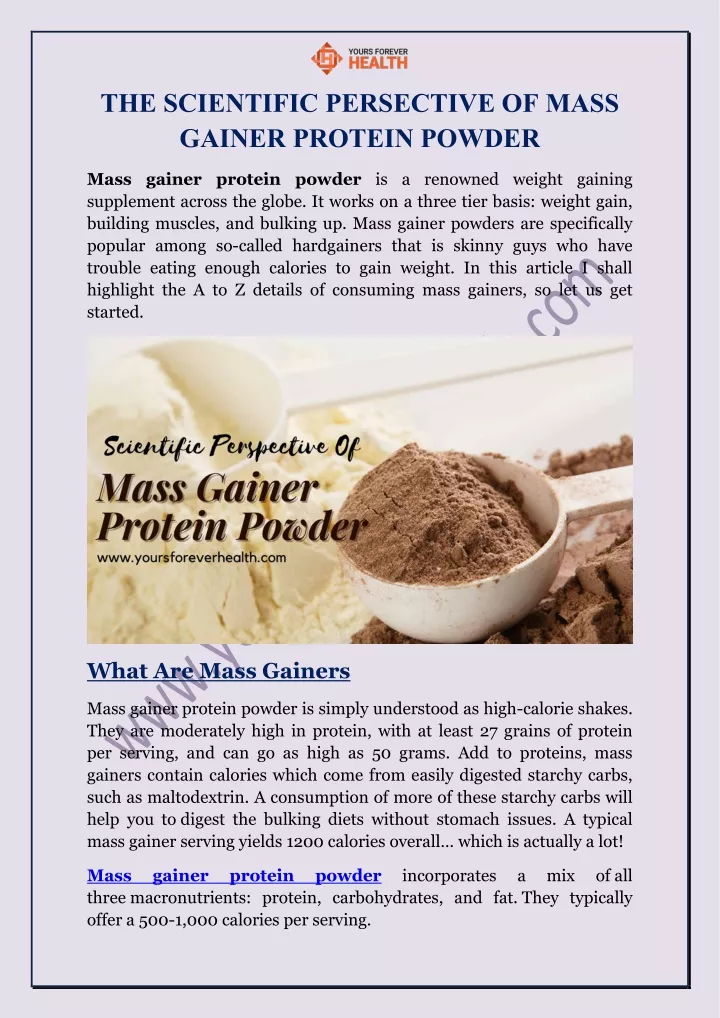 the scientific persective of mass gainer protein
