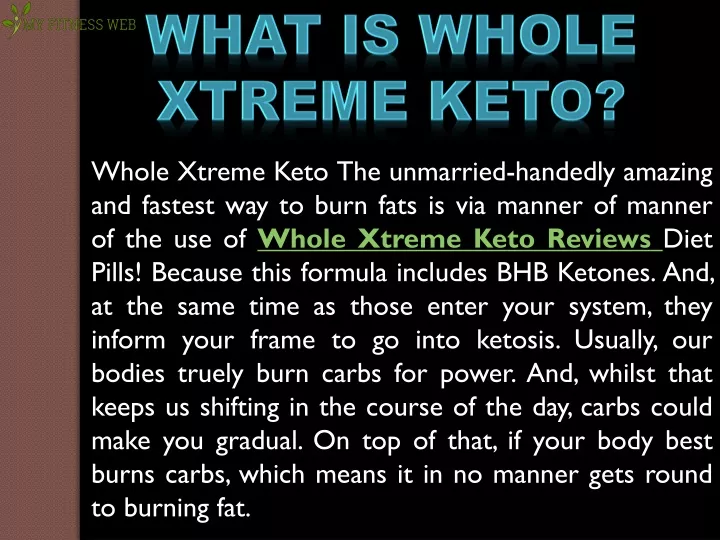 what is whole xtreme keto