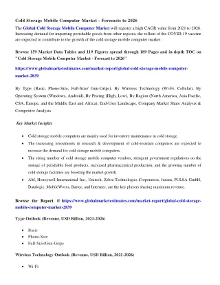 cold storage mobile computer market forecasts