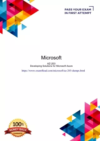 Microsoft AZ-203 Dumps PDF-Online Microsoft AZ-203 Test Engine Exam4Lead