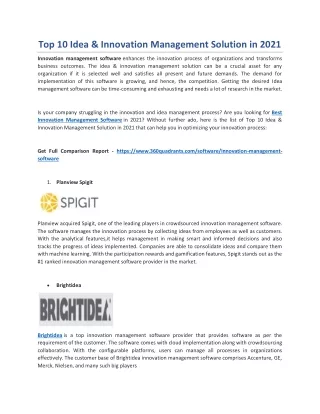 top 10 idea innovation management solution in 2021