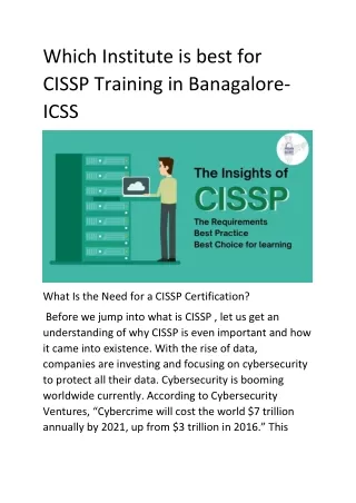 which institute is best for cissp training