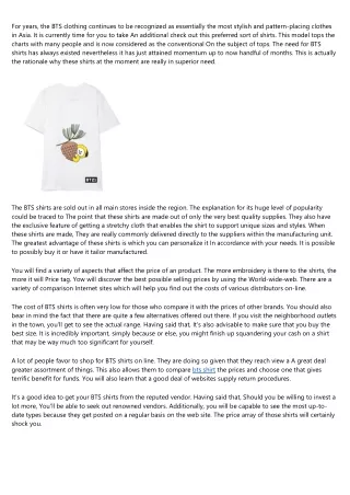 for years the bts clothing continues