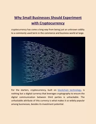 why small businesses should experiment with