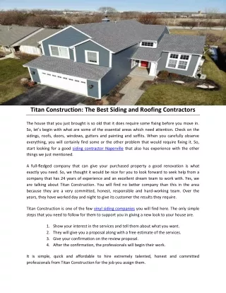 Titan Construction: The Best Siding and Roofing Contractors