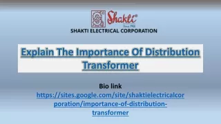 explain the importance of distribution transformer