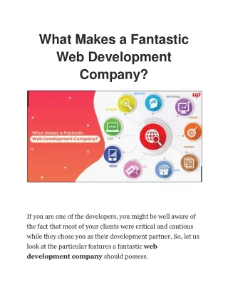 What Makes a Fantastic Web Development Company?