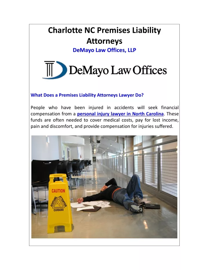 charlotte nc premises liability attorneys demayo