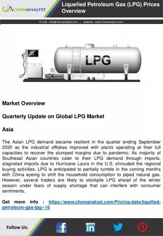 liquefied petroleum gas lpg prices overview