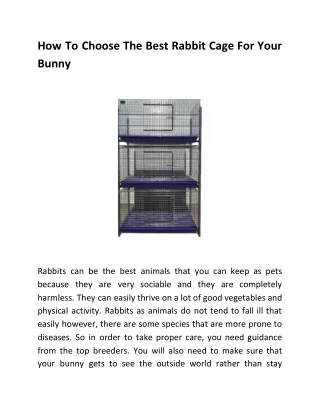 how to choose the best rabbit cage for your bunny