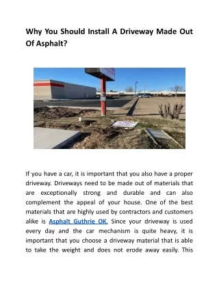 why you should install a driveway made