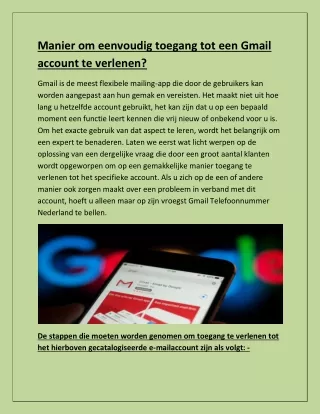 Manier om eenvoudig toegang tot een Gmail account te verlenen?