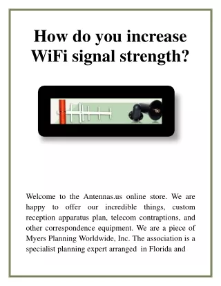 how do you increase wifi signal strength