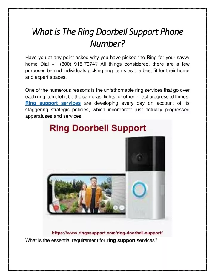 what is the what is the ring doorbell support